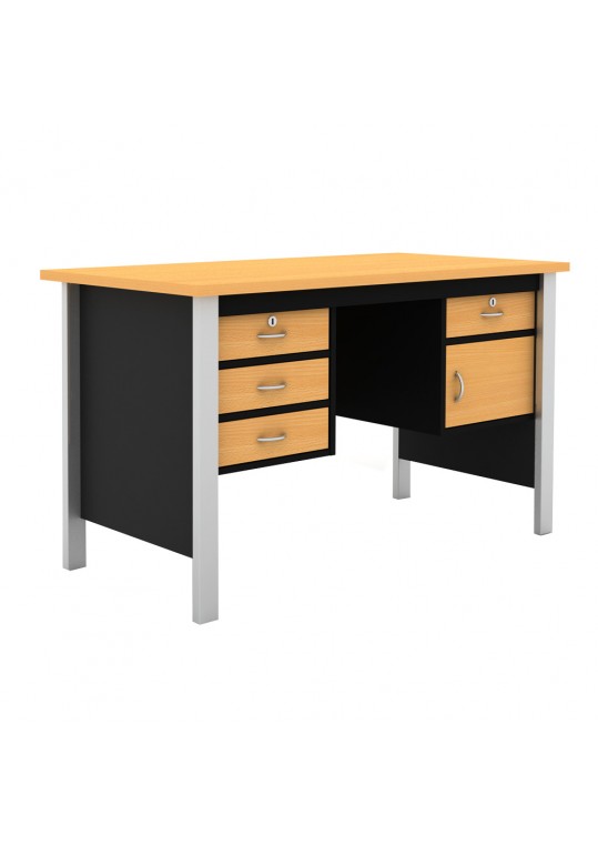 Mortred Office Desk 2D with Iron Feet